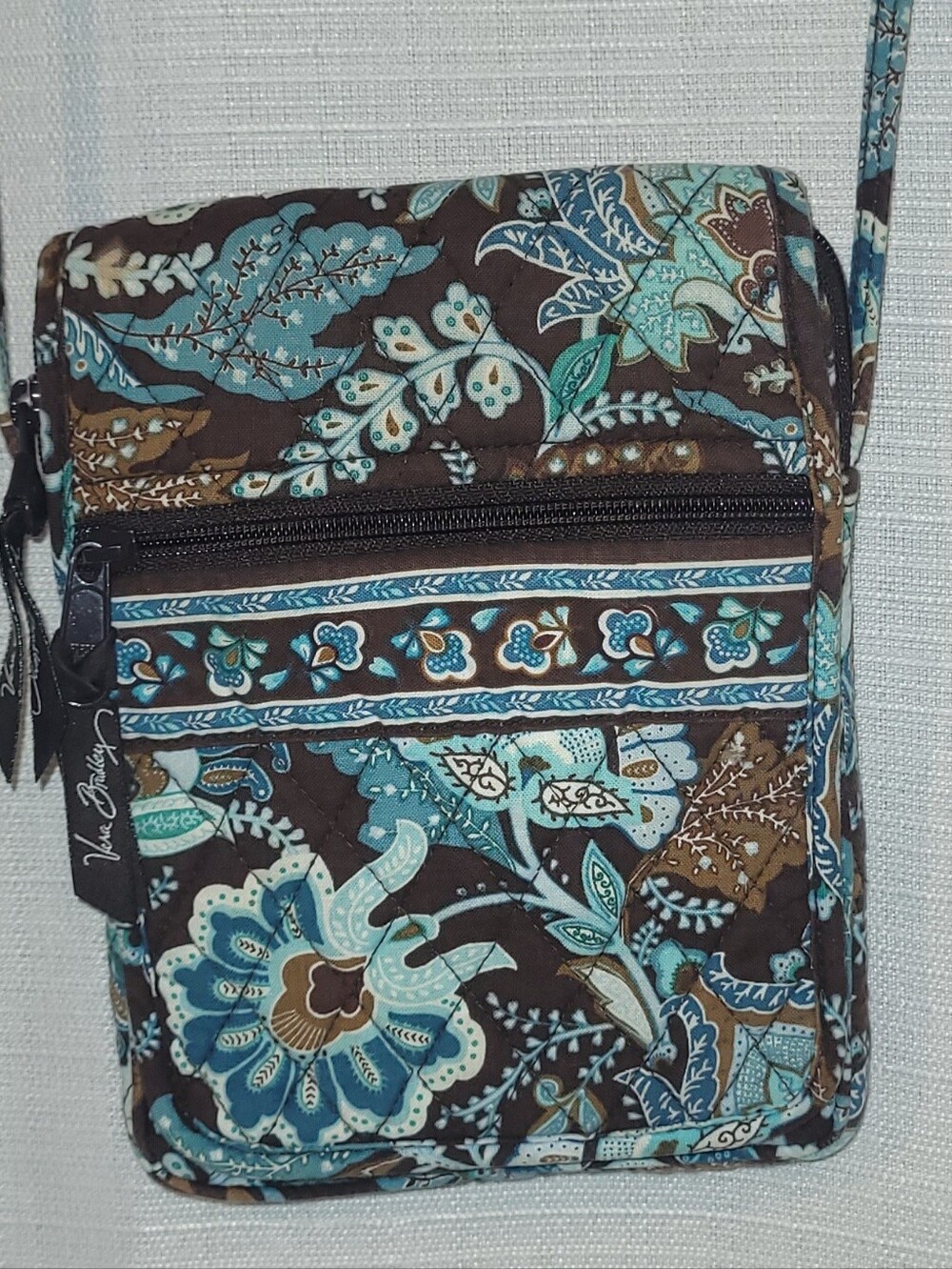 Vera Bradley Brown + Teal Crossbody Bag
